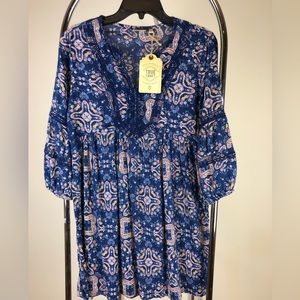 navy shirt dress/tunic, XS